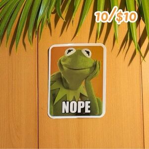 Kermit the Frog “Nope” Vinyl Sticker – Funny Meme Design